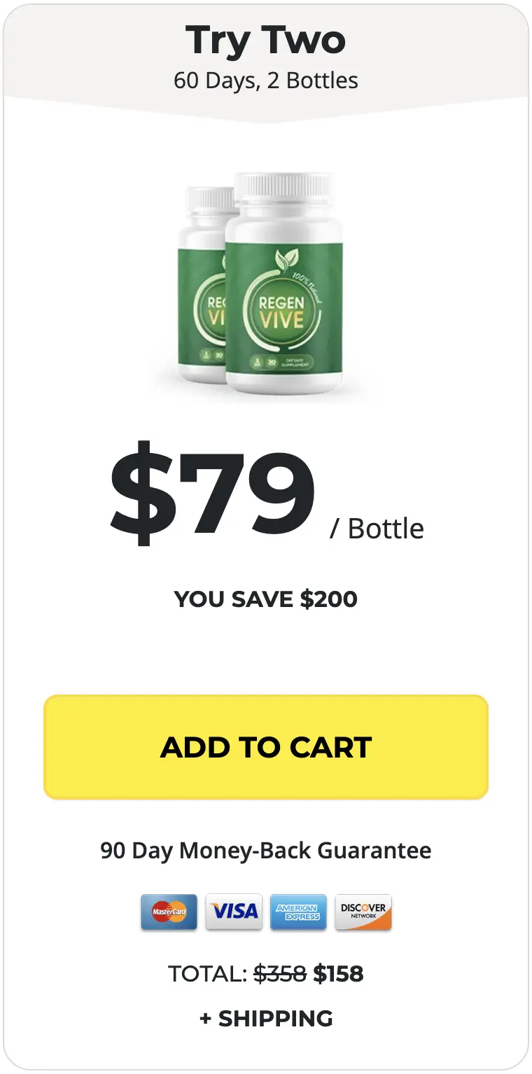 RegenVive 30-Day Supply bottle – Priced at $79