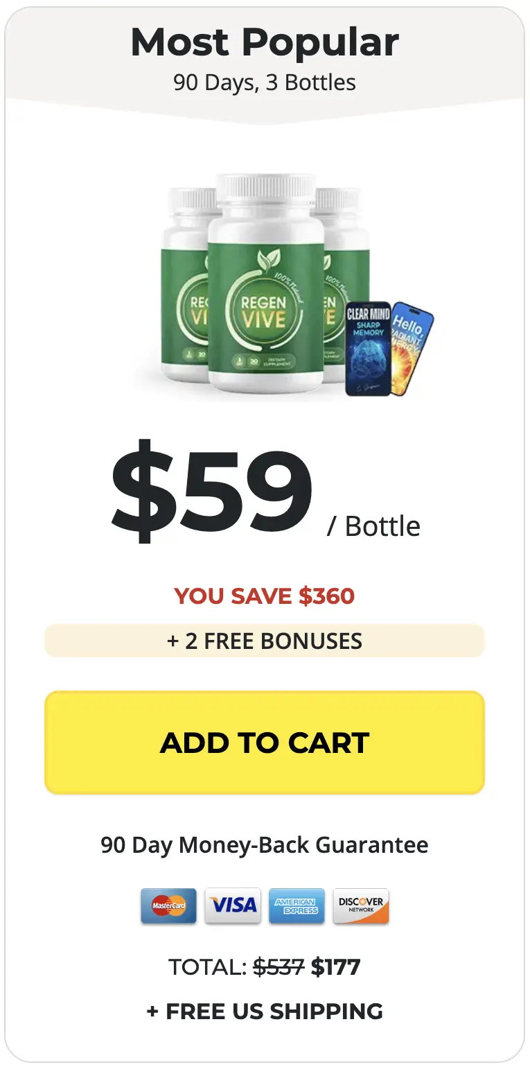 RegenVive 90-Day Supply – $59 Per bottle Bundle Deal	